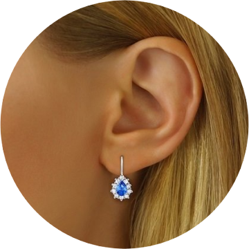 12470 Stříbrné náušnice modré se Swarovski Zirconia 31866M